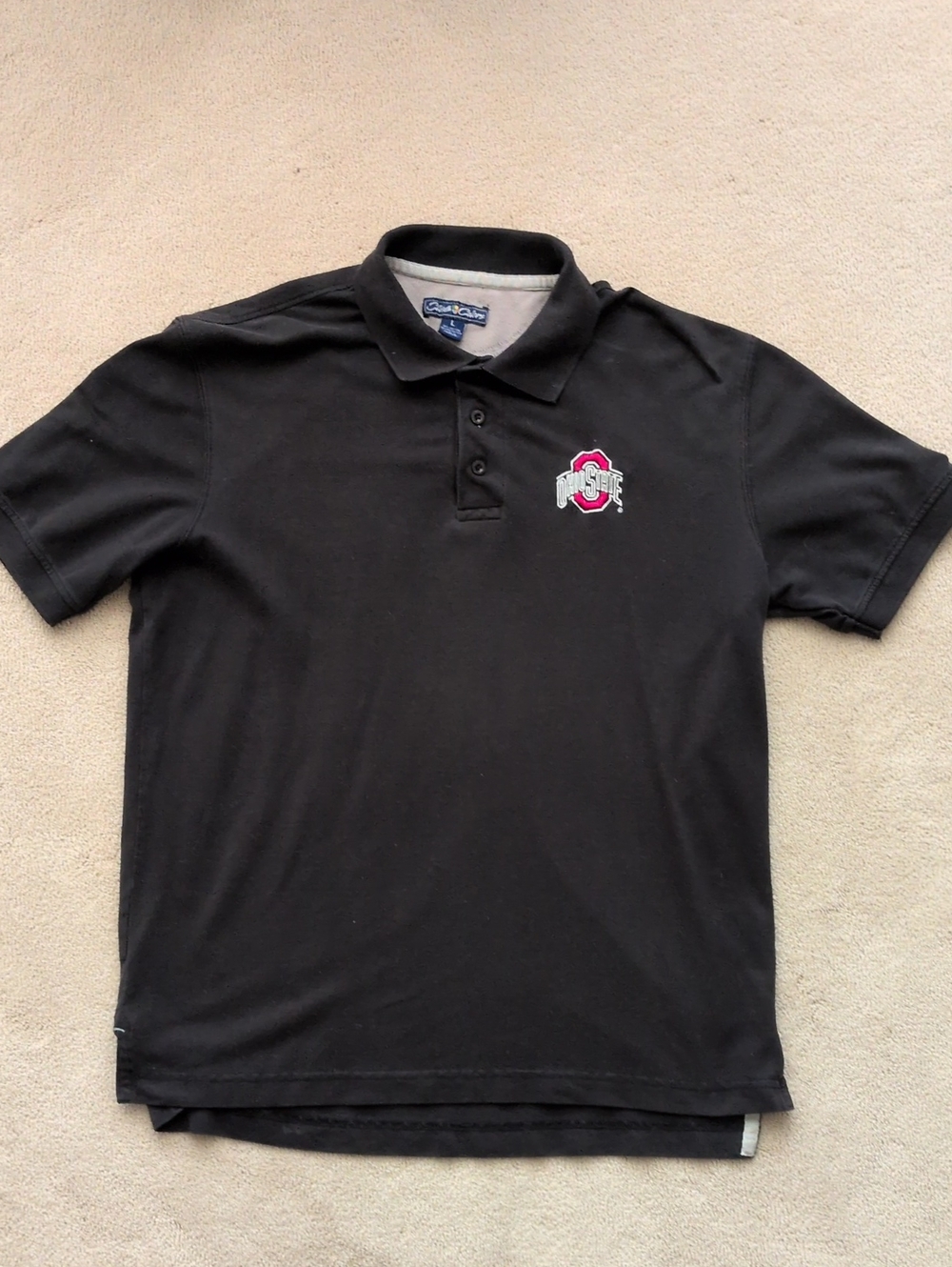 Men's Black Polo Shirt with Ohio State Logo - Classic Men’s Golf Polo